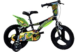 DINO BIKES Dinosaurier Kinderfahrrad Dino- Trex Jungenfahrrad | TÜV geprüft | Original | Kinderrad mit Stützrädern - Das Fahrrad als Geschenk für Jungen