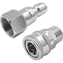 Pressure Washer Adapter 360u00b0Swivel M22 14mm To 3/8 Quick Connect Stainless Steel Quick Disconnect For Power Washer Hose 5000 PSI