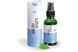 Love Hemp Mild Strength Peppermint Flavour Oral Atomiser Spray - 30ml, 300mg | Premium Hemp with MCT Coconut Oil, Vegan & Gluten Free