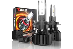 KATUR Bombilla H7 Led, 80W 16000LM 6000K Blanco frío 400% Brillo Superbrillante ángulo de haz ajustable de 360 grados Bombillas H7 Led Canbus Blancas Kit de conversión IP65 Impermeable, 1 par