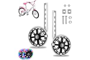 GothicBride Koła podporowe do roweru, uniwersalne kółka podporowe do roweru dziecięcego, koła podporowe, koła pomocnicze, koła podporowe do rowerów dziecięcych o przekątnej ekranu 12,14,16,18,20",