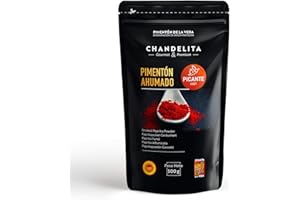 CHANDELITA Pimentón de la Vera Picante Ahumado en Polvo en Bolsa de 500gr con la Denominación de Origen Protegida - Especias y Condimentos. Gourmet & Premium - 100% pimenton