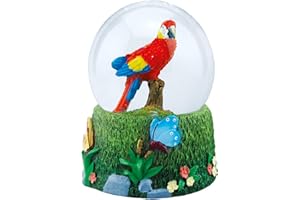 Kula wodna - papuga firmy Deluxebase. Papuga śnieżna kula z figurką z żywicy i formowaną podstawą. Świetny wystrój domu, ozdoby i prezenty.