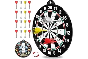 Doloowee Set di 14 freccette magnetiche double-face per bambini, di grandi dimensioni, con 12 freccette, giochi per feste per interni ed esterni, regali per bambini di 4, 5, 6, 7, 8, 9, 10 anni
