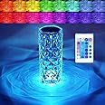 BGFHome Crystal Table Lamp RGB Color Changing Night Light ，Romantic LED Rose Diamond Touch Lamps for Living Room Housewarming Gift (Remote & Touch