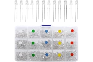 Bestgle 3mm led leuchtdiode extra hell weiße diode 2 pin leds transparenter rundkopf led leuchtdiode hohe helligkeit led klare 750 stück glatte zylindrische konkave oberfläche 5 farben kit box set