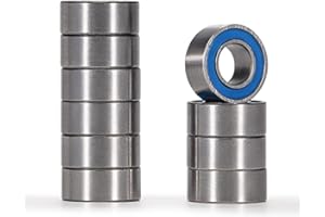 XiKe 10 pezzi MR63-2RS Miniatur Cuscinetti a sfere 3x6x2.5mm, Pre-lubrificati/Acciaio Cromato/Doppia Guarnizione in Gomma, MR63RS Cuscinetti a sfere sigillati.