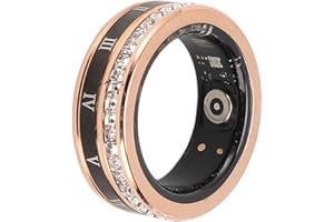 TOPIKY Aggiorna Smart Ring Health Tracker, BT Smart Ring con Custodia di Ricarica, Anello Fitness Impermeabile per Monitoraggio attività Conteggio Passi, per Donne Uomini Oro (9#)