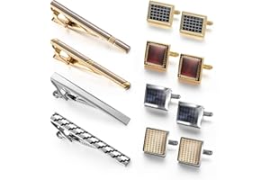 Wynameleri Ensemble de boutons de manchette et pinces à cravate classiques pour homme, mariage, fête des pères, accessoire de décoration pour affaires, anniversaire, boutons de manchette personnalisés