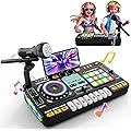 Table de mixage DJ pour enfants de 3-12 ans Avec Micro, DJ Mixer Controller 100+ Effets Sonores, Jouet musical Lumières et Batterie Rechargeable, Cadeau Idéal pour les Filles et Garçons Débutant, Noir