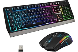 The G-Lab Combo Tungsten – Pack de Teclado y Ratón Gaming Inalámbrico Retroiluminado - Layout Español – 2400 dpi – PC/PS4/PS5/Xbox One - Nuevo 2021