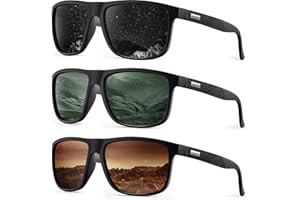 HENGOSEN Polarised Sunglasses Men Sports: Polarized Sunglasses Running Fishing Driving Sun Glasses with UV Protection 3 PACK