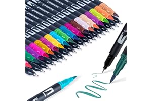 ‎APOGO Filzstifte Set Dual Brush Pen, 36 Farben Aquarellstifte Filzstifte Dicke und Dünne, Stifte Fineliner- Stifte Set mit Feiner Spitze und Pinselspitze für Mandalas, Malbücher, Zeichnen und Lettering