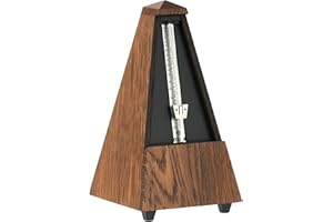 Wittner Metronomo Taktell forma piramidale Sistema Maelzel Serie 800 - Custodia in legno massello - Senza campana - Rovere marrone opaco - Non richiede batterie - Made in Germany
