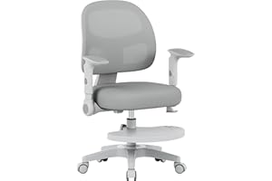 ‎MARK ADLER MARK ADLER Junior 5.0 Grey | Kinder Schreibtischstuhl Ergonomischer Bürostuhl Kinderdrehstuhl Jugendstuhl | Fußablage | Sitztiefe einstellen | Verstellbare Armlehnen | Höhenverstellbar | Grau