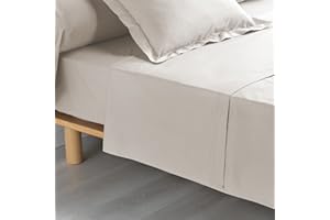 douceur d'Intérieur Bettlaken für Einzelbett, 180 x 290 cm, Perkal, unifarben, Leinen