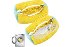 LEWBDF Sacchetti per Scarpe Lavanderia sacchetto scarpe lavatrice Scarpe Borse per Bucato con CernieraZip Borsa per Lavatrice perRiutilizzabile Borsa per Lavaggio Scarpe di Sportive（giallo)