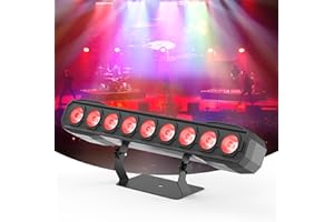 KRIDERISH Wallwasher Luce da Palcoscenico 60W, 9 LED RGBW Barra Luminosa con Telecomando DMX512 Stroboscopio Luce da Discoteca Controllo Audio per Bar DJ Feste Matrimoni Esterni