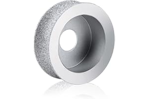 WRTEEASE Bullnose Grinding Wheel, Brazed Grinding Concave Abrasive Wheel for Sanding Quartz, Marble, Granite, Ceramic, Artificial Stone - Inner Diameter 20mm - Round Edge Porcelain Bullnose Diamond Wheels