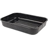 Russell Hobbs CW11431 Deep 42cm Roasting Tin - Vitreous Enamel Coated Large Roaster, Oven Baking Dish, Roast Chicken Tray, Me