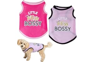 DIIWMME 2 Pièces T-Shirt pour Chien, Chemises pour Animaux d'Été, Débardeur Respirant pour Chat, T-Shirts pour Chiot (M)