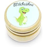 Milk tooth box, tooth box, milk teeth, picture box with various motifs made of wood for boys and girls with screw cap, 44 mm 
