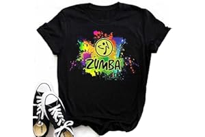 keephen Femmes Décontracté Top Graphique Manches Courtes Eté T-Shirt athlétique Col Rond pour Zumba Dance Fitness Training