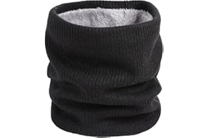 HEEKPEK Cache-Cou Tricoté Hiver Pour Hommes Et Femmes Tour de Cou Écharpe Hiver Écharpe De Cercle Doublée En Polaire Neck Warmer pour Ski Moto