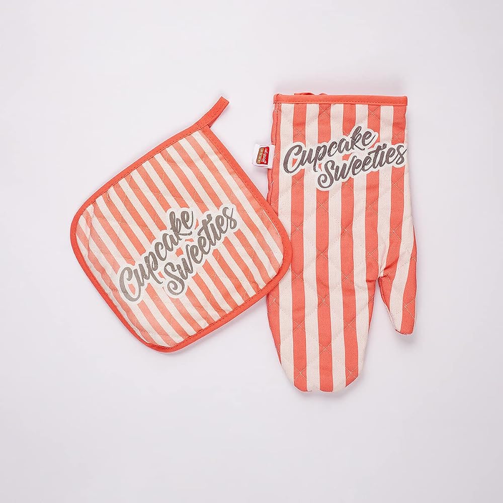 MAXSTYLE Crystal Mutfak Eldiveni+Tutkaç Set Cupcakes