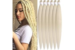 Xusuperb Pre Stretched Braiding Capelli Biondi,30 pollici,Easy Braids,Extension bionde,capelli sintetici da intrecciare,6 confezioni di capelli intrecciati senza nodi,morbidi Kanekalon Yaki Texture