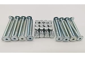 HMH-Shop Bettschraube sechskant M6x50mm / M6x60mm / M6x70mm / M6x100mm Möbelschraube Quermutter M6 (16, Bettschraube M6x60mm + Quermutter)