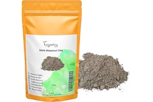 TAZARIN LTD 200g Rhassoul en Poudre - Argile Purifiante - Masque et Soins Visage, Cheveux & Peau - Origine : Maroc - 100% Naturel, Pur, Hypoallergénique et Sans Additifs