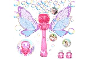 P PANACARE PANACARE Bubble Wand for Kids Girls Butterfly Bubble Wand Light Up Automatic Bubble Machine Blower Maker Wands with Bubble Solution,10000+ Bubbles/Min for Toddlers Outdoor Party Toys Birthday Gift