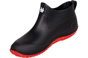 SMajong Herren Damen Gummistiefel Kurze rutschfeste Regenschuhe Regenstiefel Gefüttert Gartenschuhe wasserdichte Kurz Stiefel 34-43 EU