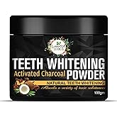 Luxura Sciences Carbon White Activated Charcoal Powder Teeth Whitening Powder with Clove, Mint Extracts. 100 Gms. Refreshing 