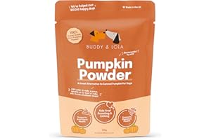 Buddy & Lola 100% Natural Pumpkin Powder For Dogs, Canned Pumpkin Alternative, High Fibre Supplement For Dogs, Easy To Use Pumpkin Puree For Dogs UK