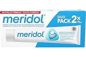 Dentifricio meridol Protezione Gengive 2x75ml | Combatte il sanguinamento e l'infiammazione gengivale agendo sulla causa principale* |Formula a doppia azione | effetto antibatterico*