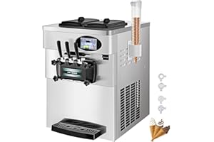 ‎VEVOR VEVOR Elektrische Eismaschine, weich, 2200 W, 3 Geschmacksrichtungen, Eismaschine, Soft Yoghurt, Sorbetto elektrische Kaffeecreme, 3 Geschmacksrichtungen, Produktivität 20-28 l, kommerzielle Maschine