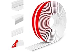 LSGCQ Moulure décorative moulure murale adhesive protection angle mur baguette d'angle PVC plinthe souple pour les murs sols protection des bords (20mm×6m, Blanc)