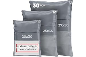 SMARTYNAS Pack de 30 Pochettes d'Envoi Colis Vinted - Enveloppes Plastique d'Expédition Résistantes, Auto-Adhésives, Opaques pour Vêtements, Chaussures, Livres - Pack de 30, Idéales pour Vinted