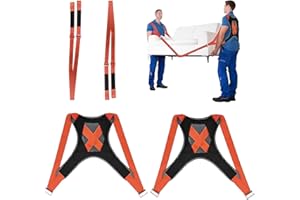 IPALAMILA Two-Piece lifting straps for movers, Furniture lifting straps,Moving for household appliances, cargo and furniture,load capacity, no back pain, less fatigue, more work, safer handling (black)