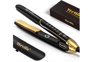 TERVIIIX Hair Straighteners 25MM, 2 in 1 Ceramic Flat Iron & Curler, ARC Non-Snagging Floating Coated Design, Adjustable Temperature, 15s Ultra Fast Heating, Dual Voltage, Auto Shut Off, (UK Plug)