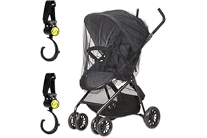YISKY Mosquitera Universal, Mosquitera Cochecito, Mosquitera Red Universal para Cochecito, Mosquitera Carrito Bebé, Adecuado para la mayoría de los cochecitos, con Gancho Negro (Negro)