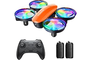 Tomzon Mini drone per Bambini, Elicottero Telecomandato con Luci a LED, Quadricottero RC con 360° Protezione, Lancio/3D Flip/Rotazione/Volo Circolare, Drone Giocattolo Indoor per Principianti, Arancia