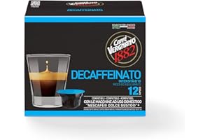Caffè Vergnano 1882 - Coffee Capsules Compatible With Nescafé Dolce Gusto, Decaffeinated - 1 Pack Of 12 Capsules