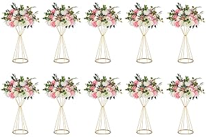 NUPTIO 10 Pezzi Metallo Tromba Fiore 50cm Altezza Vaso Centrotavola Matrimonio Vaso Tavolo Decorazione per Matrimonio Anniversario Cerimonia Festa Compleanno Evento Corridoio Decorazione Della Casa