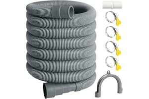 SDLDEER ablaufschlauch waschmaschine, 2m ablaufschlauchs verlängerung, Universeller abwasserschlauchs für ablaufschlauch, inkl. Halterung, Schlauchverbinder und Schlauchschelle