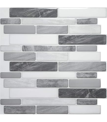 Art3d 30 * 30cm Peel en Stick Backsplash Tegels voor Keuken, Glanzend Zwart (A17000BK