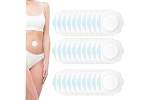 Lyreh 30szt Oleju Rycynowego Plastry na Pępek, 7cm Samoprzylepne Nie do Ponownego Użycia Bardzo Chłonne Tkaniny Nietkane Naklejka na Pępek Oleju Rycynowego Tylko Plastry(Styl Kształcie Kwiatu)