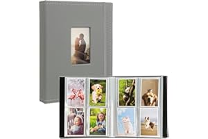 GOODSNETIC Photo Albums, 208 Pockets PU Leather Mini Album Compatible with Fujifilm Mini 7s 8 8+ 9 25 26 50s 70 90 Film,PIC-300 Z2300 Film Instant Camera, Grey